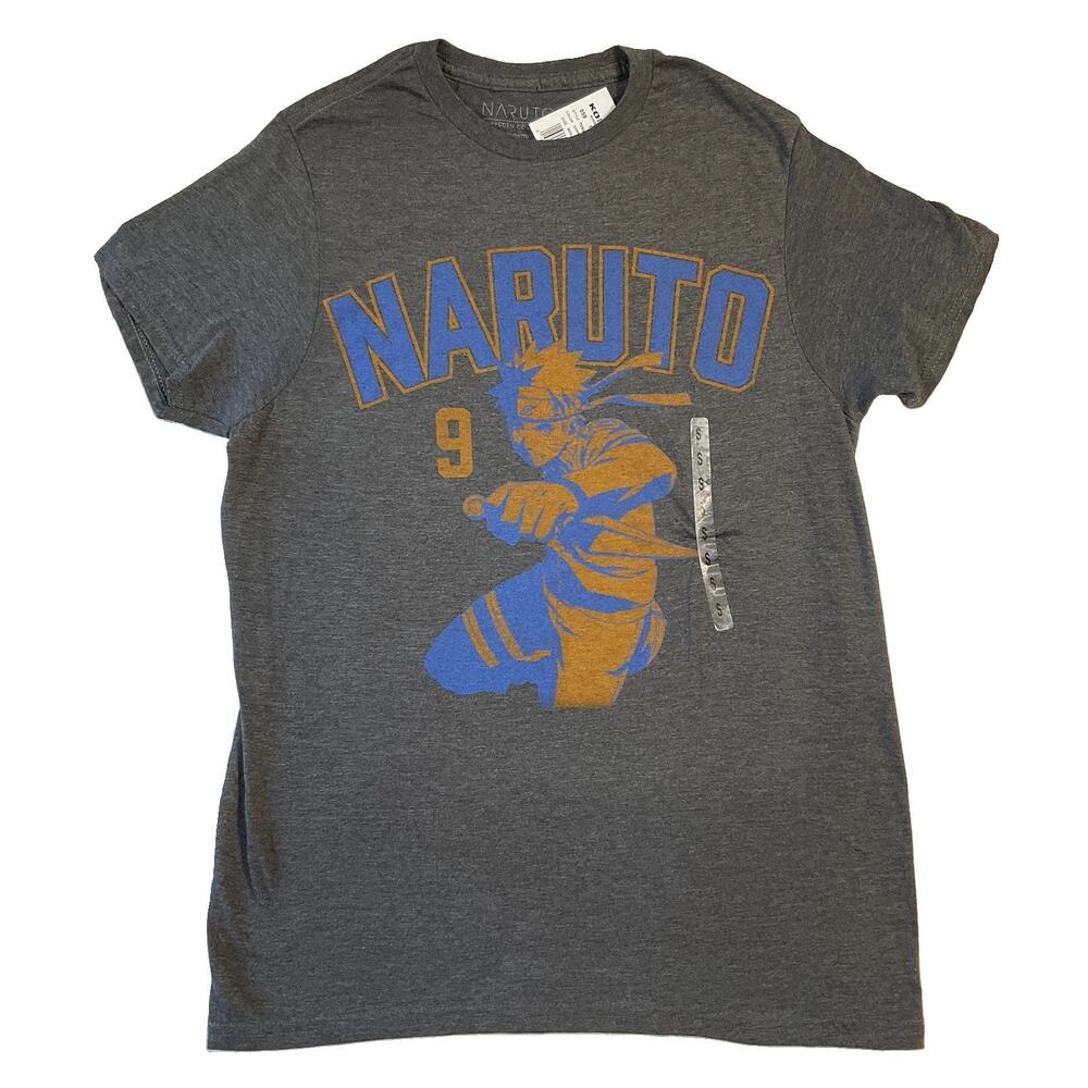 Naruto Shippuden Collection Men Shirt SMALL Charcoal Heather Graphic Print